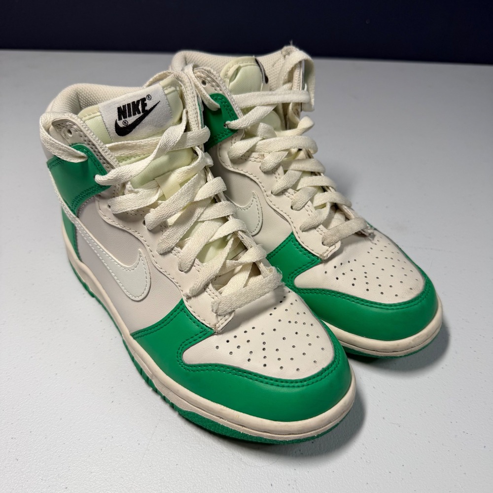 Nike Dunk High GS Phantom Stadium Green Leather High Top DB2179-105 (4Y) Sneak
